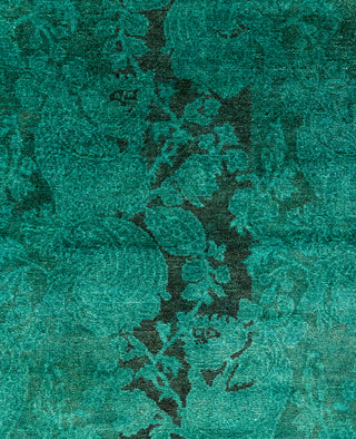 Overdyed Hand-Knotted Wool Modern-Contemporary Green Area Rug 4' 8" x 6' 10"