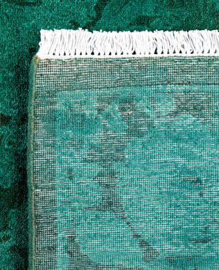 Overdyed Hand-Knotted Wool Modern-Contemporary Green Area Rug 4' 8" x 6' 10"