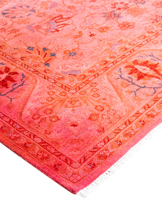 Overdyed Hand-Knotted Wool Modern-Contemporary Pink Area Rug 4' 8" x 6' 9"