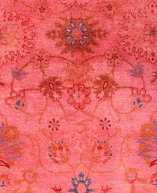 Overdyed Hand-Knotted Wool Modern-Contemporary Pink Area Rug 4' 8" x 6' 9"