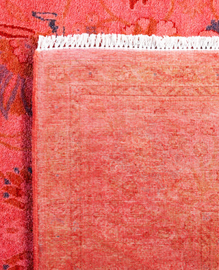Overdyed Hand-Knotted Wool Modern-Contemporary Pink Area Rug 4' 8" x 6' 9"