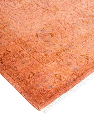 Modern Overdyed Hand Knotted Wool Pink Area Rug 3' 2" x 5' 4"