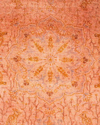 Modern Overdyed Hand Knotted Wool Pink Area Rug 3' 2" x 5' 4"