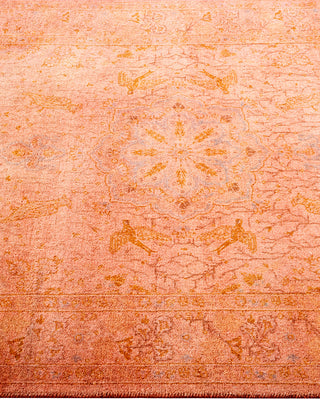 Modern Overdyed Hand Knotted Wool Pink Area Rug 3' 2" x 5' 4"