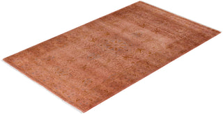 Contemporary Hand Knotted Overdyed Pink Area Rug 3' 2" x 5' 4"