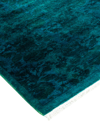 Contemporary Fine Vibrance Blue Wool Area Rug - 3' 2" x 5' 2"