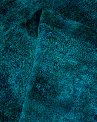 Contemporary Fine Vibrance Blue Wool Area Rug - 3' 2" x 5' 2"