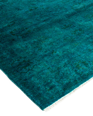 Contemporary Fine Vibrance Blue Wool Area Rug - 3' 3" x 5' 3"