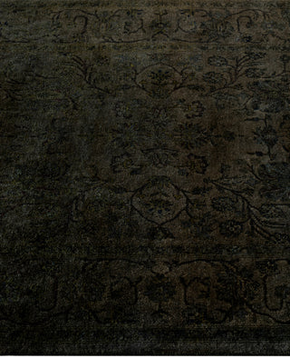 Contemporary Overdyed Wool Hand Knotted Black Area Rug 3' 2" x 5' 3"