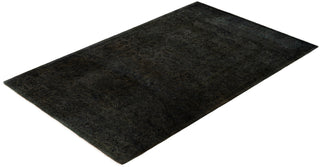 Contemporary Overdyed Wool Hand Knotted Black Area Rug 3' 2" x 5' 3"