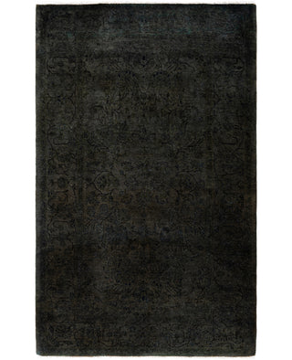 Contemporary Overdyed Wool Hand Knotted Black Area Rug 3' 2" x 5' 3"