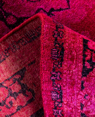 Contemporary Overdyed Wool Hand Knotted Pink Area Rug 3' 3" x 5' 3"