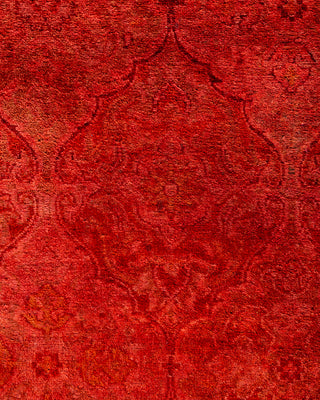 Contemporary Hand-Knotted Overdyed Orange Runner 2' 6" x 11' 3"