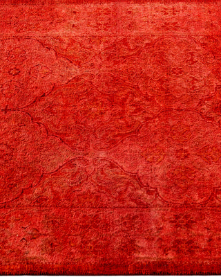 Contemporary Hand-Knotted Overdyed Orange Runner 2' 6" x 11' 3"
