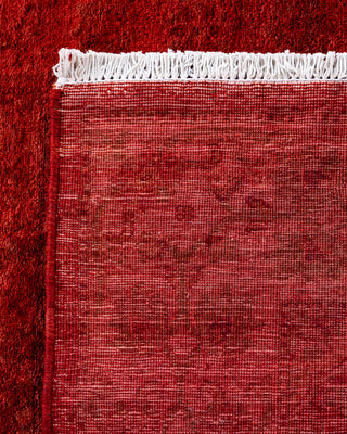 Contemporary Hand-Knotted Overdyed Orange Runner 2' 6" x 11' 3"