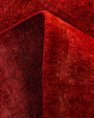 Contemporary Hand-Knotted Overdyed Orange Runner 2' 6" x 11' 3"
