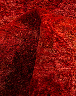 Contemporary Hand-Knotted Overdyed Orange Runner 2' 6" x 11' 3"