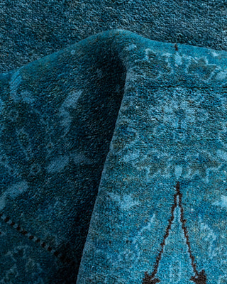 Fine Vibrance, One-of-a-Kind Hand-Knotted Runner Rug  - Blue, 2' 9" x 12' 4"