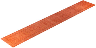 Contemporary Overdyed Wool Hand Knotted Pink Runner 2' 7" x 17' 0"