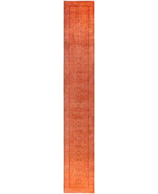 Contemporary Overdyed Wool Hand Knotted Pink Runner 2' 7" x 17' 0"