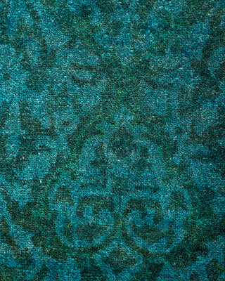 Contemporary Hand-Knotted Overdyed Blue Runner 2' 8" x 21' 7"