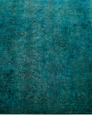 Contemporary Hand-Knotted Overdyed Blue Runner 2' 8" x 21' 7"
