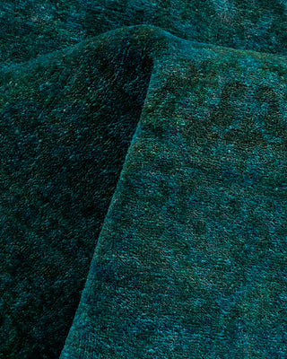 Contemporary Hand-Knotted Overdyed Blue Runner 2' 8" x 21' 7"