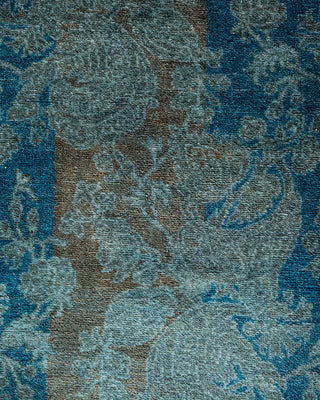 Contemporary Hand Knotted Overdyed Gray Runner 2' 9" x 7' 10"
