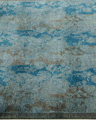Contemporary Hand Knotted Overdyed Gray Runner 2' 9" x 7' 10"