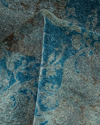 Contemporary Hand Knotted Overdyed Gray Runner 2' 9" x 7' 10"