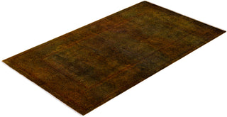 Modern Overdyed Hand Knotted Wool Brown Area Rug 2' 7" x 4' 4"