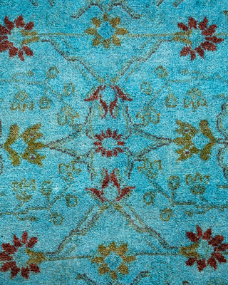 Modern Overdyed Hand Knotted Wool Blue Area Rug 2' 8" x 4' 3"