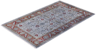Contemporary Hand-Knotted Overdyed Gray Area Rug 2' 8" x 4' 5"