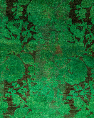 Contemporary Overyed Wool Hand Knotted Green Area Rug 2' 9" x 4' 1"