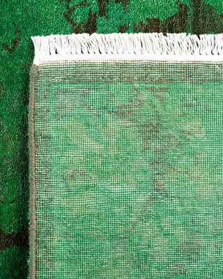 Contemporary Hand-Knotted Overdyed Green Area Rug 2' 9" x 4' 1"