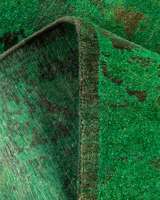 Contemporary Hand-Knotted Overdyed Green Area Rug 2' 9" x 4' 1"