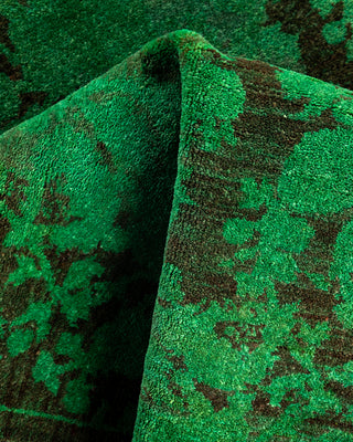 Contemporary Hand-Knotted Overdyed Green Area Rug 2' 9" x 4' 1"