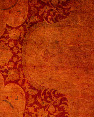 Overdyed Hand-Knotted Orange Area Rug 12' 4" x 16' 10"