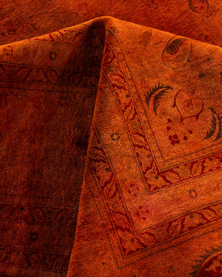 Overdyed Hand-Knotted Orange Area Rug 12' 4" x 16' 10"
