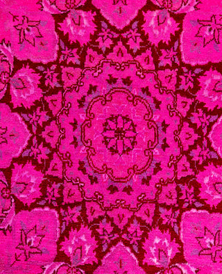 Overdyed Hand-Knotted Wool Modern-Contemporary Pink Area Rug 4' 7" x 6' 10"