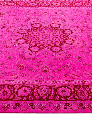 Overdyed Hand-Knotted Wool Modern-Contemporary Pink Area Rug 4' 7" x 6' 10"