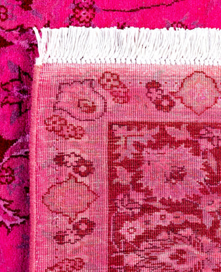 Overdyed Hand-Knotted Wool Modern-Contemporary Pink Area Rug 4' 7" x 6' 10"