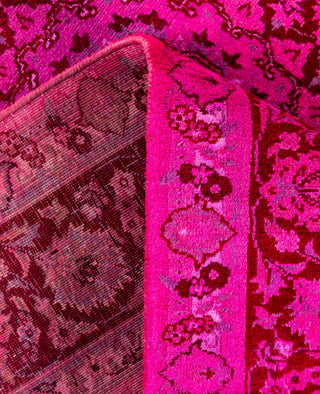 Overdyed Hand-Knotted Wool Modern-Contemporary Pink Area Rug 4' 7" x 6' 10"