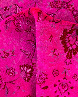 Overdyed Hand-Knotted Wool Modern-Contemporary Pink Area Rug 4' 7" x 6' 10"