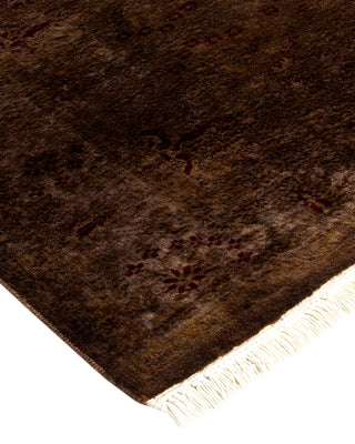 Contemporary Fine Vibrance Brown Wool Runner - 3' 2" x 7' 0"