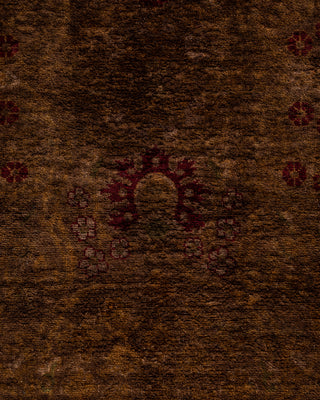 Contemporary Fine Vibrance Brown Wool Runner - 3' 2" x 7' 0"