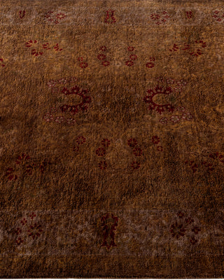Contemporary Fine Vibrance Brown Wool Runner - 3' 2" x 7' 0"