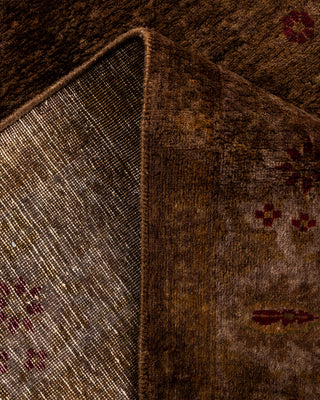 Contemporary Fine Vibrance Brown Wool Runner - 3' 2" x 7' 0"