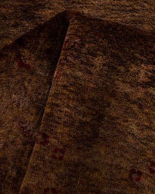 Contemporary Fine Vibrance Brown Wool Runner - 3' 2" x 7' 0"