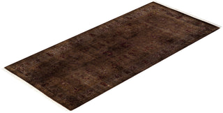 Contemporary Fine Vibrance Brown Wool Runner - 3' 2" x 7' 0"